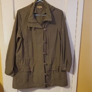 Beulah Green Utility Jacket Lightweight Relaxed Fit